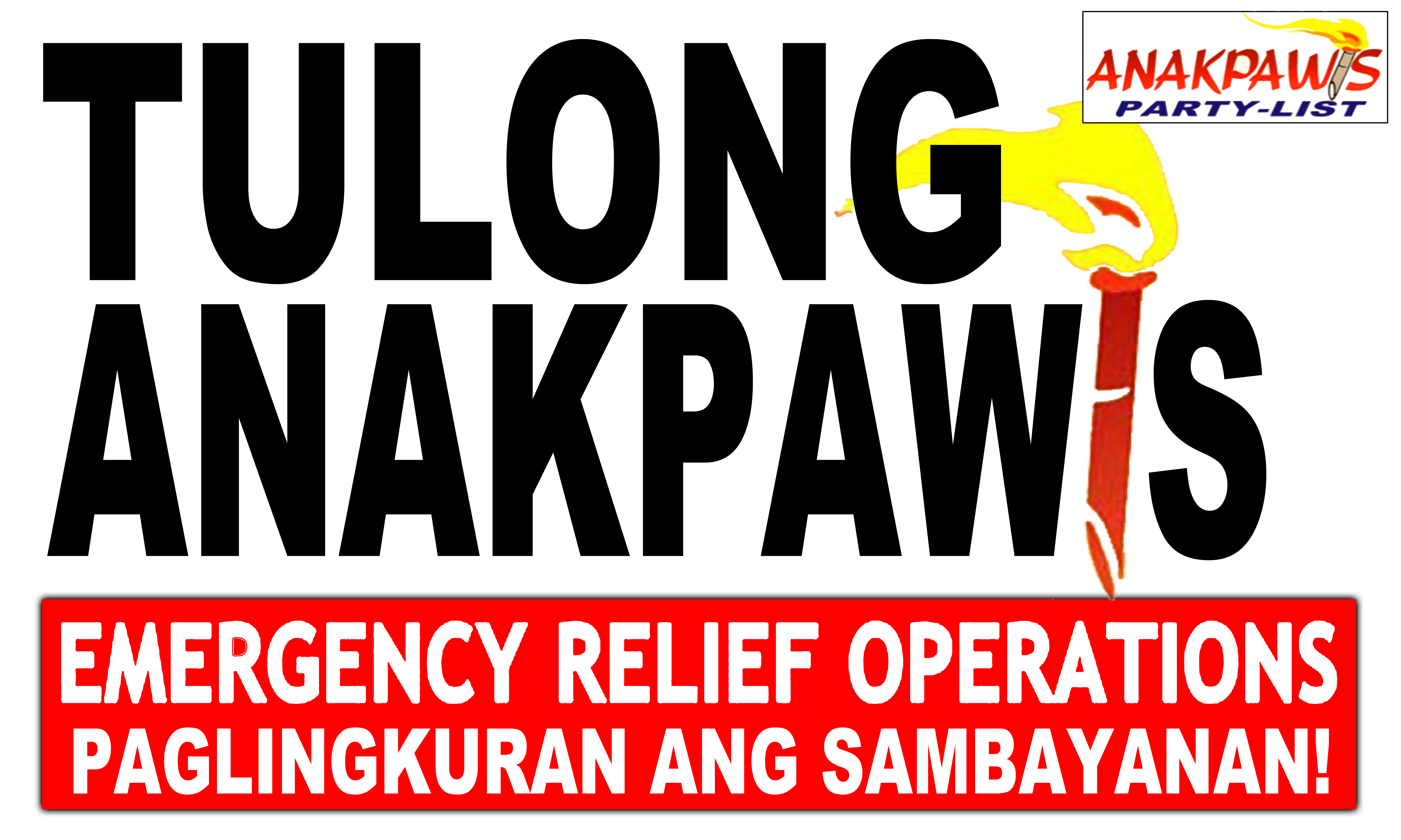 campaign poster for relief and rehabilitation campaign of Sagip Kanayunan and tulong Anakpawis 