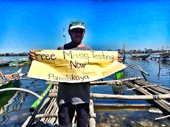 Bacoor City fisherfolk calls for free mass testing.