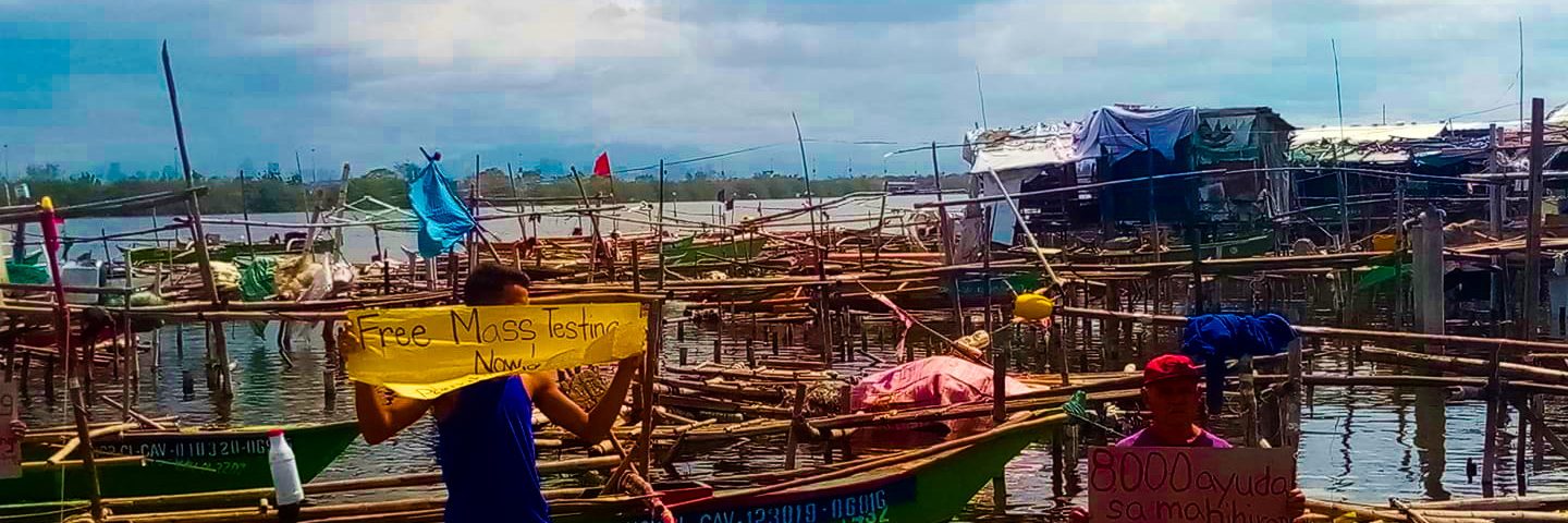 Bacoor fisherfolk demands food relief and urgent free mass testing amid lockdown.